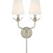 Broche Sconce Wall Light in Antique Silver