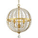 Roxy 3 Light 14 inch Antique Gold Mini Chandelier Ceiling Light