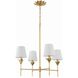 Broche 4 Light 28 inch Antique Gold Chandelier Ceiling Light