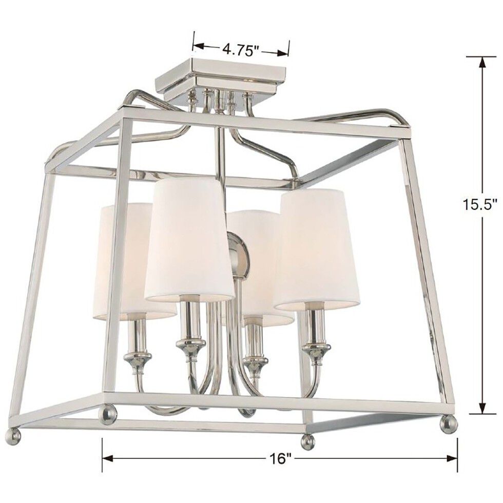 Sylvan 4 Light 16 inch Polished Nickel Semi Flush Ceiling Light