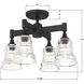 Gregory 4 Light 17.25 inch Matte Black Semi Flush Ceiling Light