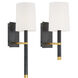 Weston 1 Light 5.5 inch Black and Antique Gold Sconce Wall Light