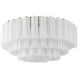 Addis 16 Light 32 inch Aged Brass Flush Mount Ceiling Light in Tronchi Glass White