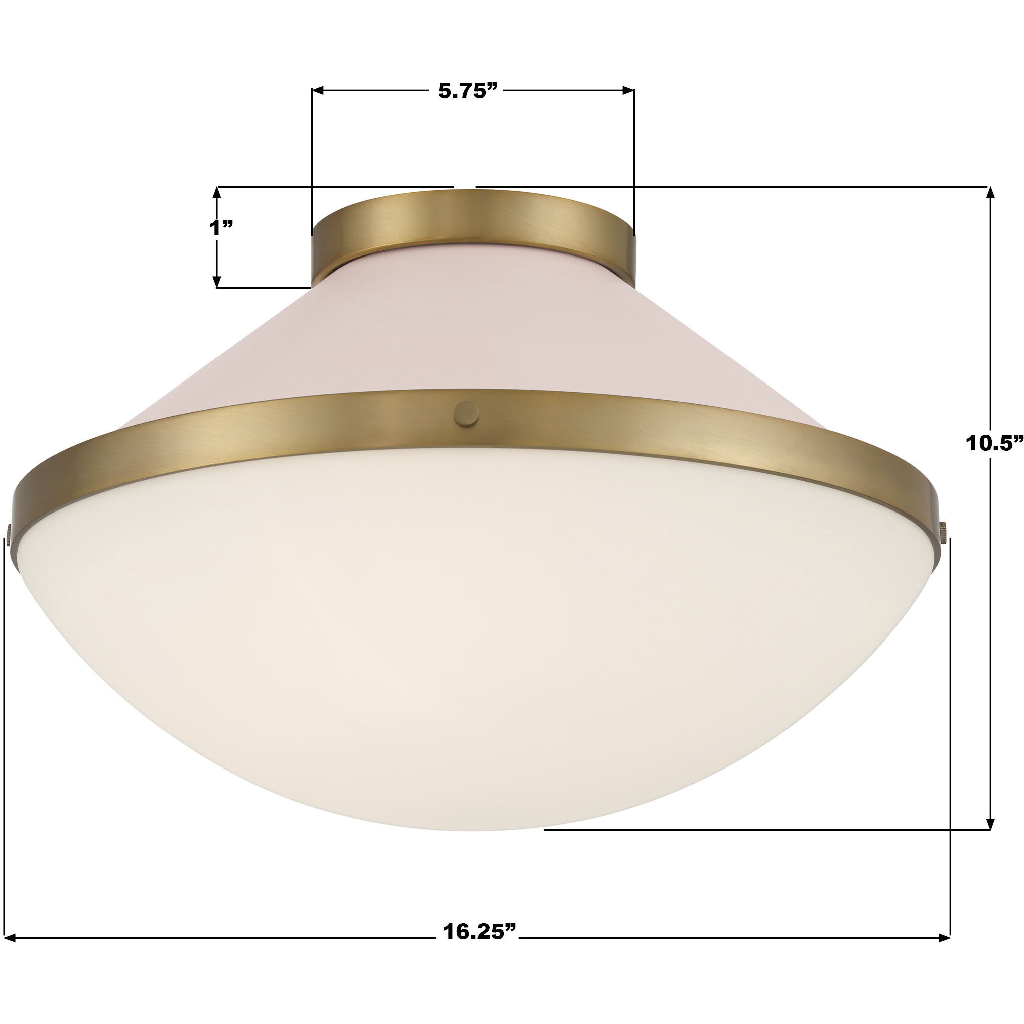Xander 2 Light 16.25 inch Vibrant Gold Flush Ceiling Light in Vibrant Gold and Blush