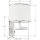 Madison 21.25 inch 60.00 watt Polished Nickel Task Sconce Wall Light