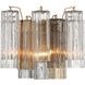 Addis Bath Wall Light in Aged Brass, Tronchi Glass Autumn