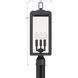 Byron 3 Light 22.25 inch Matte Black Outdoor Post