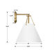 Xavier Bath Sconce Wall Light in Vibrant Gold and White