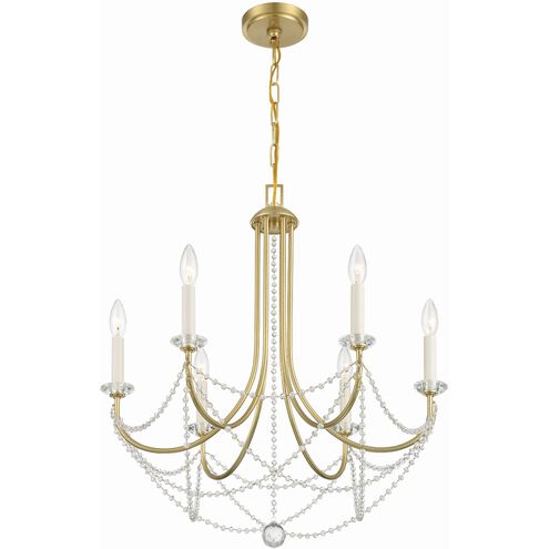 Delilah 6 Light 24 inch Aged Brass Chandelier Ceiling Light