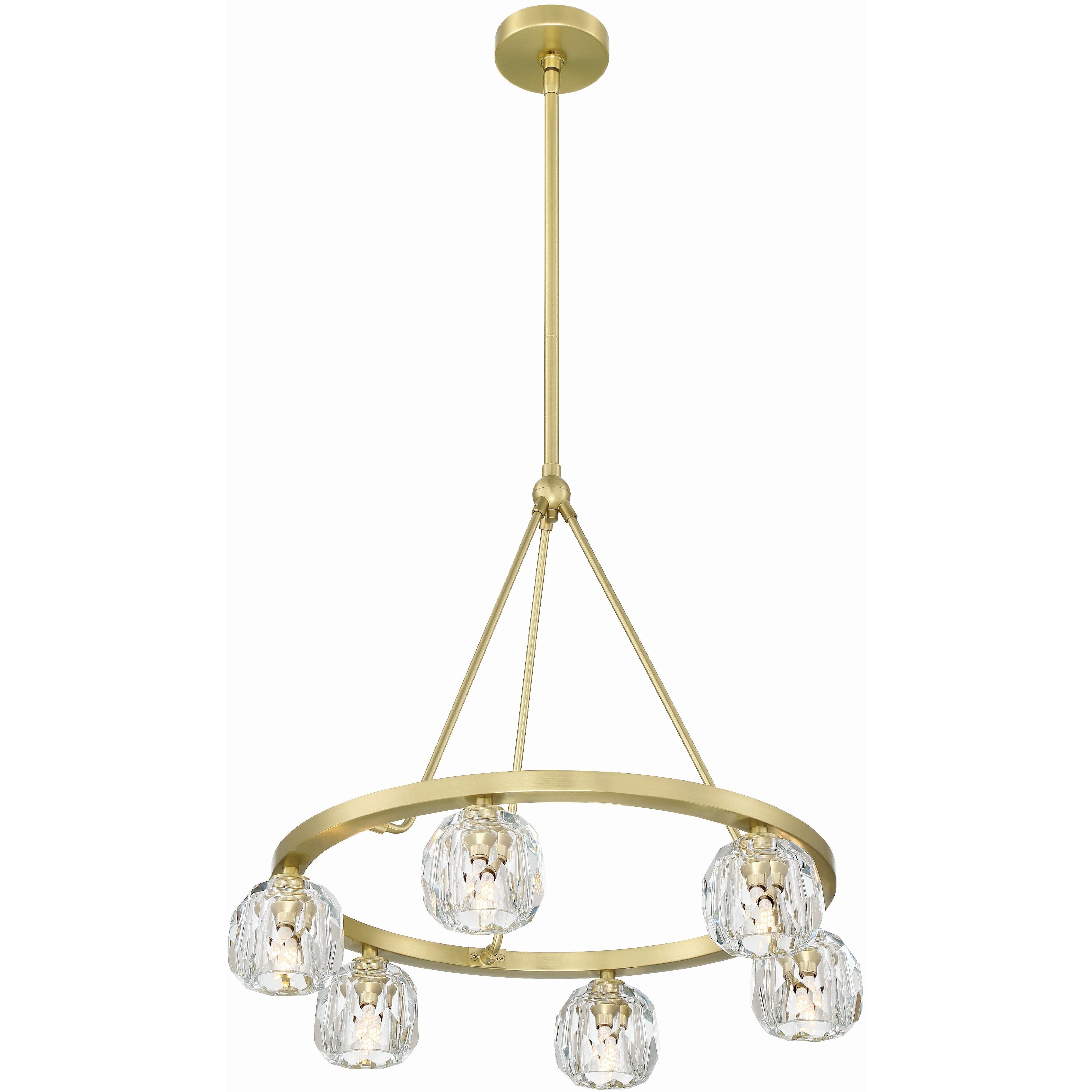 Aragon 6 Light 24 inch Soft Brass Chandelier Ceiling Light
