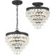 Calypso 3 Light 13 inch Matte Black Mini Chandelier Ceiling Light