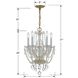 Traditional Crystal 5 Light 14 inch Polished Brass Mini Chandelier Ceiling Light in Clear Hand Cut