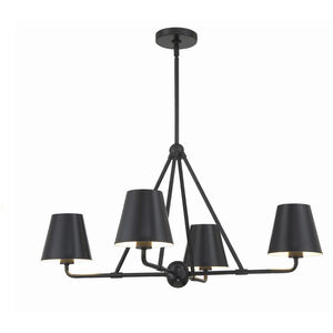 Xavier 4 Light 31.75 inch Matte Black Chandelier Ceiling Light