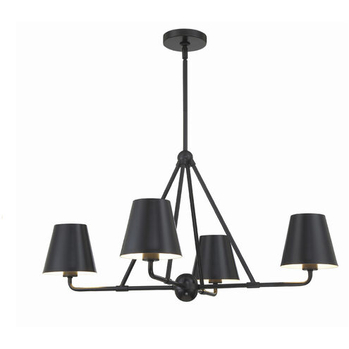 Xavier 4 Light 31.75 inch Matte Black Chandelier Ceiling Light