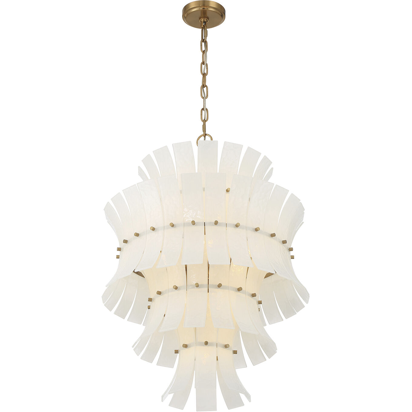 Abigail 13 Light 22.25 inch Aged Brass Chandelier Ceiling Light in White
