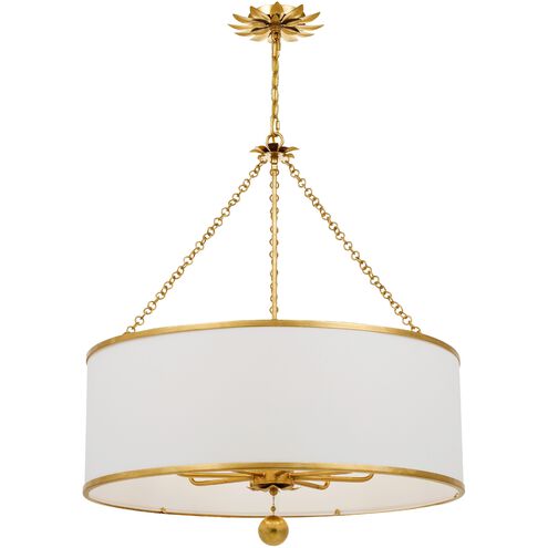 Broche 8 Light 29 inch Antique Gold Chandelier Ceiling Light