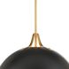 Soto Pendant Ceiling Light in Matte Black and Antique Gold