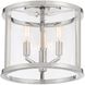 Devon 3 Light 11.75 inch Polished Nickel Semi Flush Ceiling Light
