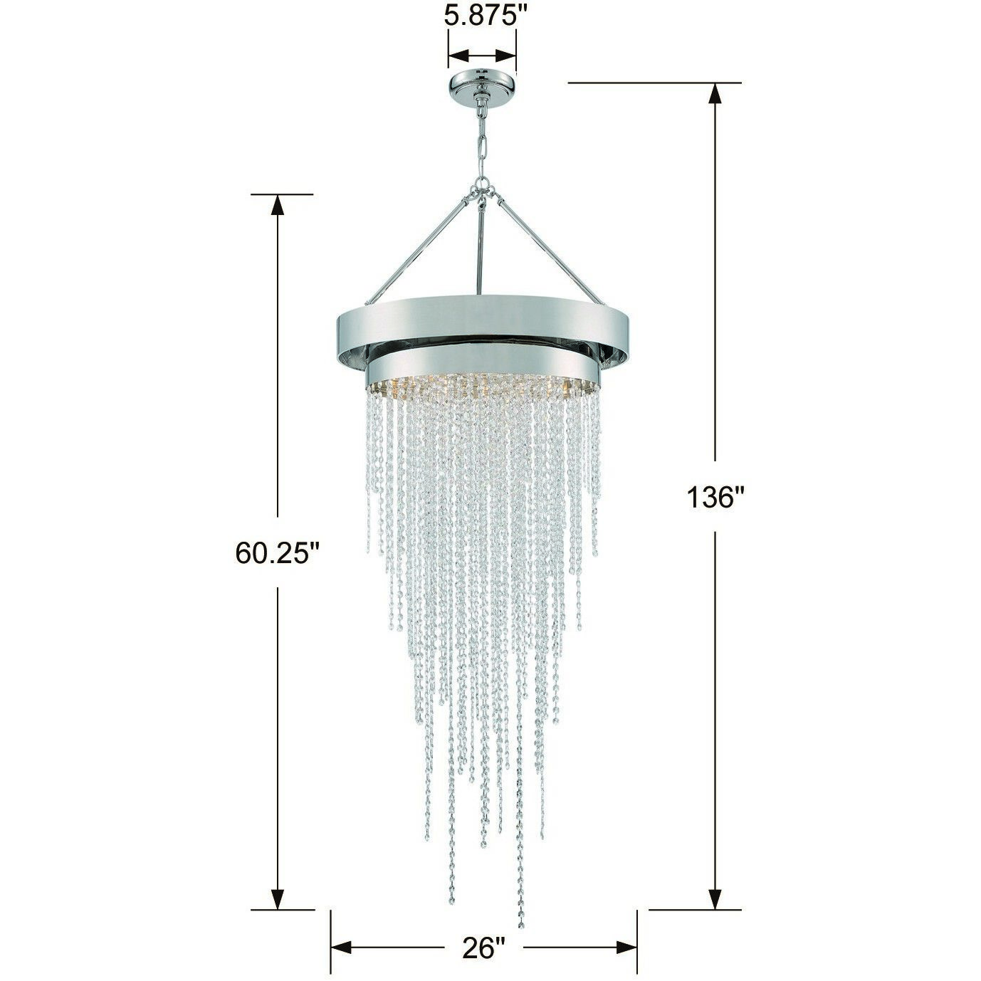 Clarksen 6 Light 26 inch Polished Nickel Chandelier Ceiling Light