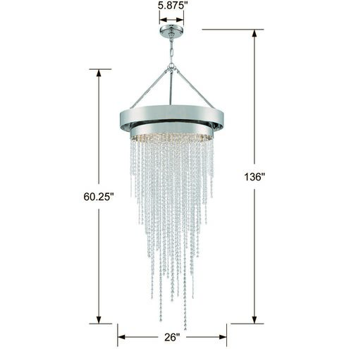 Clarksen 6 Light 26 inch Polished Nickel Chandelier Ceiling Light