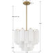 Addis 4 Light 17.75 inch Aged Brass Mini Chandelier Ceiling Light in White