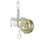 Traditional Crystal Sconce Wall Light in Clear Hand Cut, Polished Brass