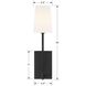 Lena Bath Sconce Wall Light in Black Forged