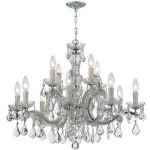 Maria Theresa 12 Light 30 inch Polished Chrome Chandelier Ceiling Light in Clear Hand Cut