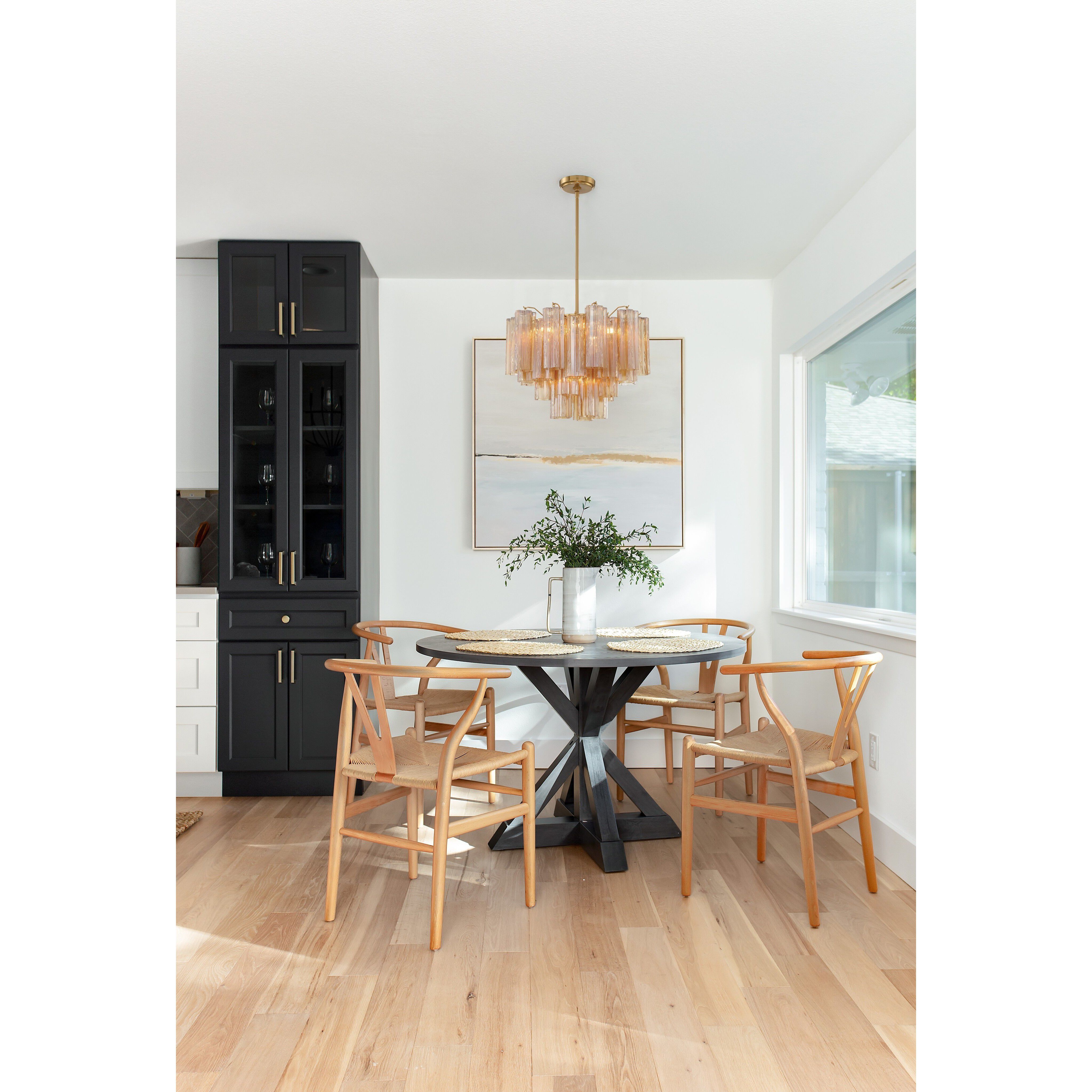 Addis 6 Light 19.75 inch Aged Brass Chandelier Ceiling Light in Tronchi Glass Amber