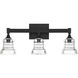 Gregory 3 Light 23.75 inch Matte Black Bath Vanity Wall Light