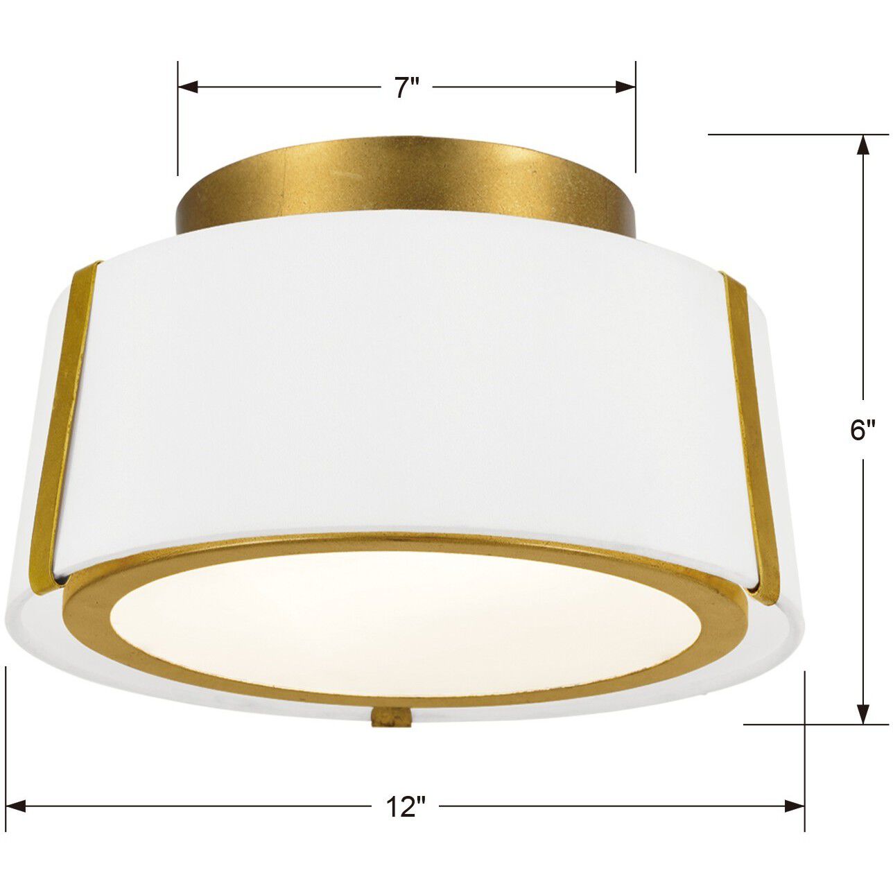 Fulton 2 Light 12 inch Antique Gold Semi Flush Ceiling Light