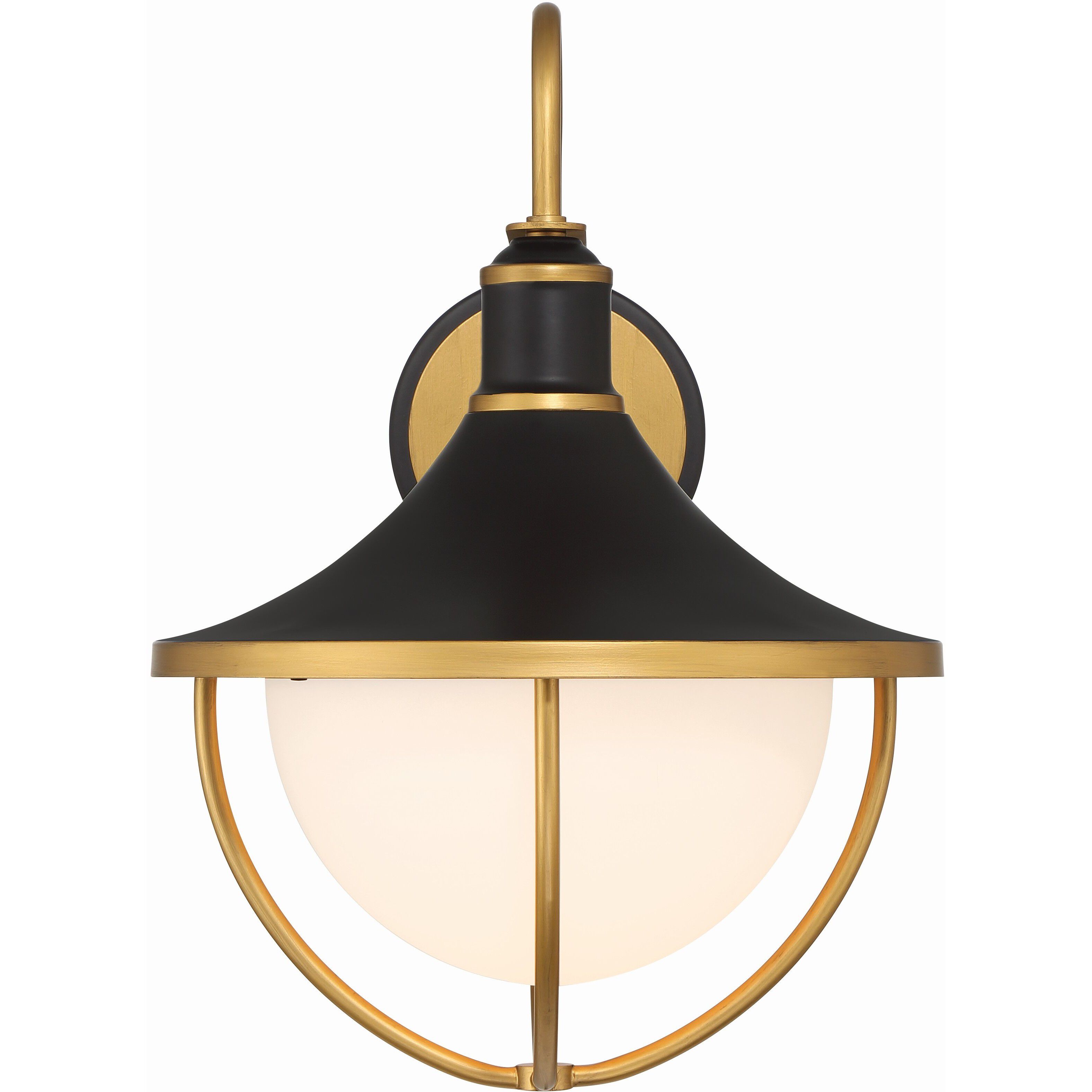 Atlas 1 Light 18.75 inch Matte Black/Textured Gold Outdoor Sconce