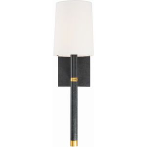 Weston 1 Light 6 inch Black and Antique Gold Wall Sconce Wall Light