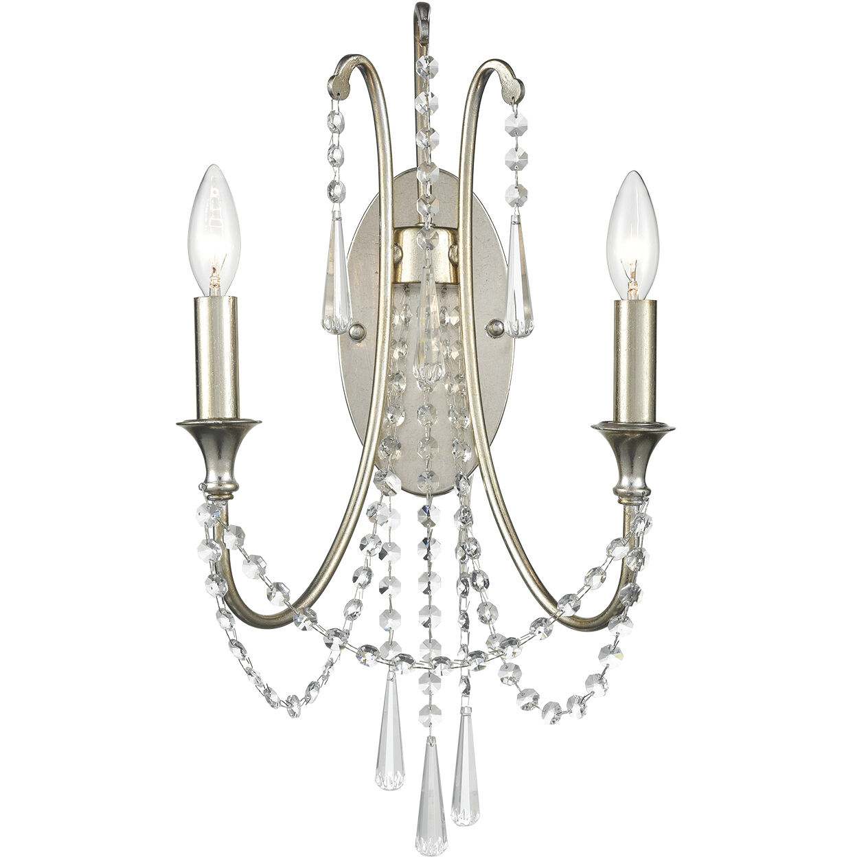 Arcadia Bath Wall Light in Antique Silver