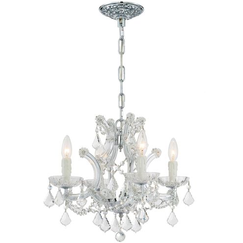 Maria Theresa 4 Light 16.5 inch Polished Chrome Mini Chandelier Ceiling Light in Clear Italian