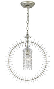 Crystorama Grace 1 Light Mini Chandelier in Silver Leaf 9820-SL