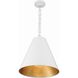 Alston 3 Light 18 inch Matte White and Antique Gold Pendant Ceiling Light