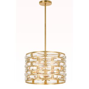 Meridian 5 Light 15 inch Antique Gold Mini Chandelier Ceiling Light