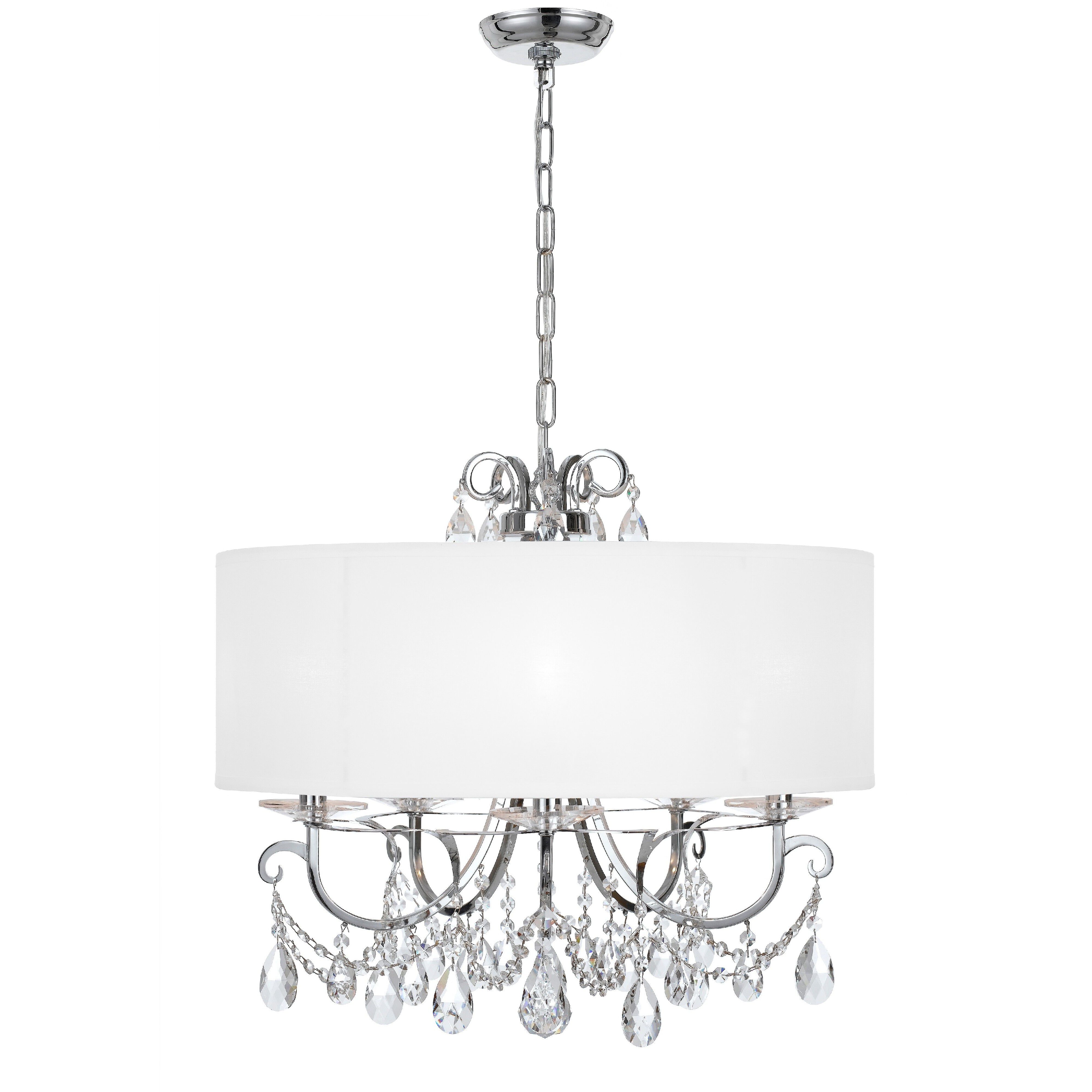 Othello 5 Light 24 inch Polished Chrome Chandelier Ceiling Light in Clear Hand Cut
