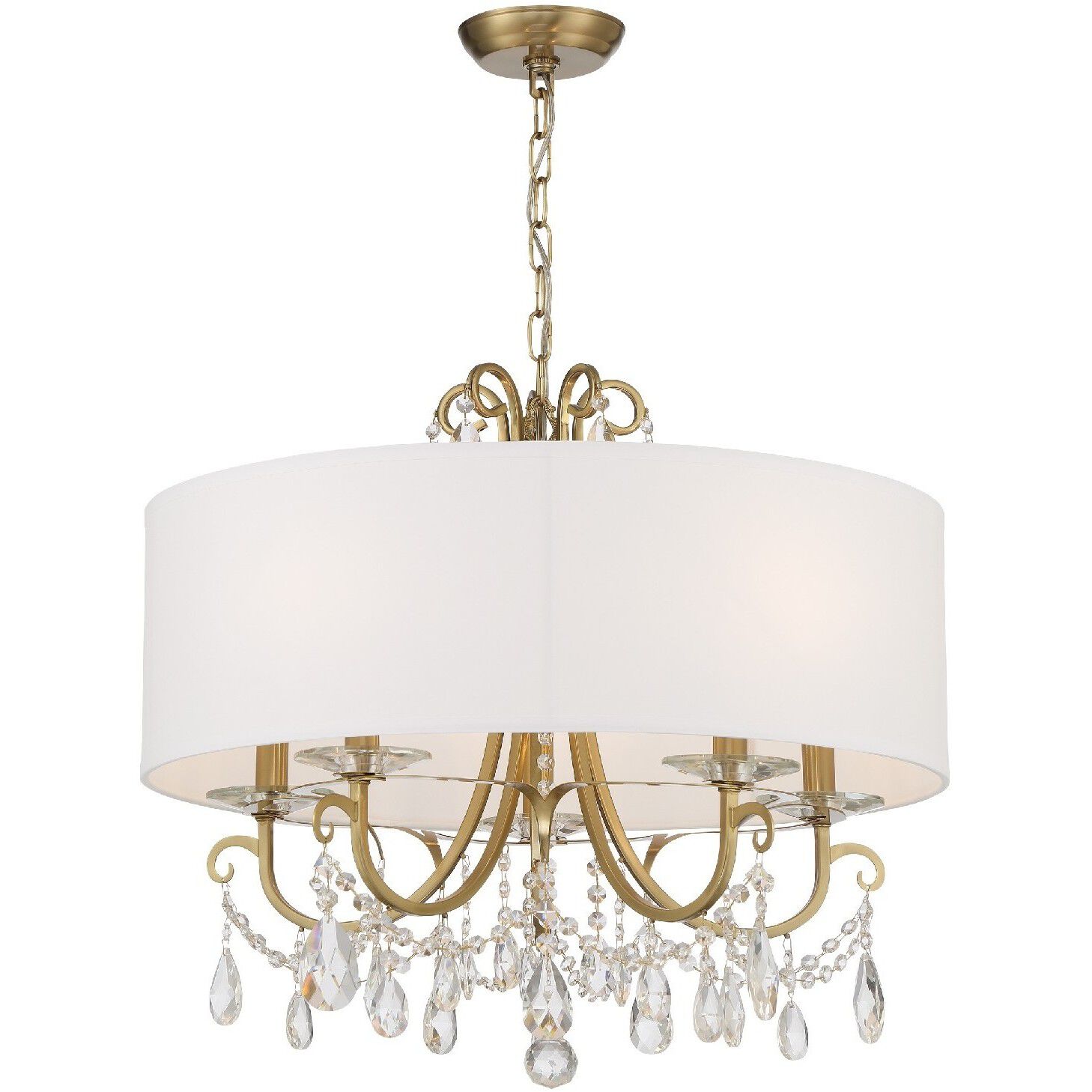 Othello 5 Light 24 inch Vibrant Gold Chandelier Ceiling Light in Clear Hand Cut