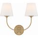 Sylvan 2 Light 17 inch Vibrant Gold Sconce Wall Light