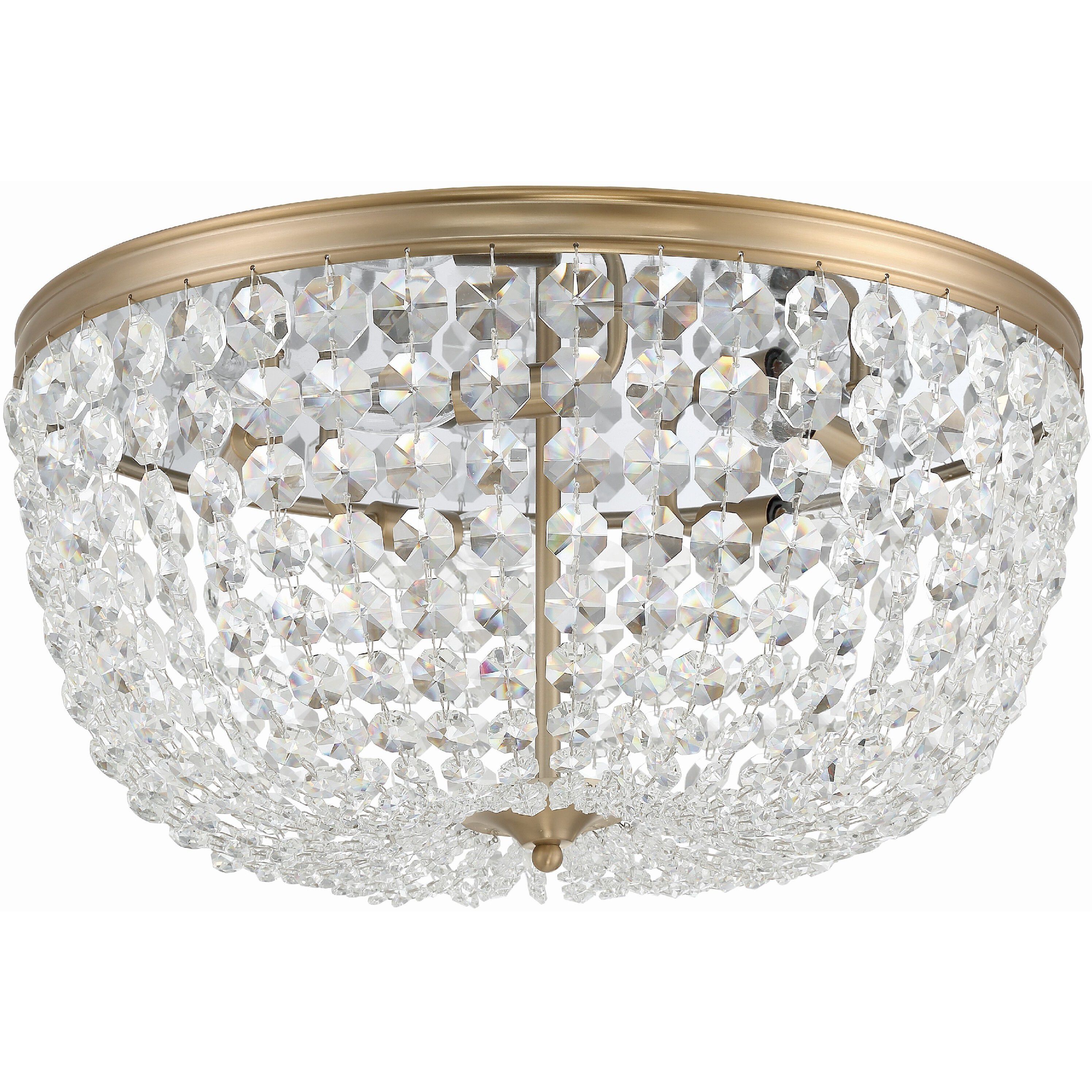 Nola 5 Light 20 inch Vibrant Gold Flush Ceiling Light