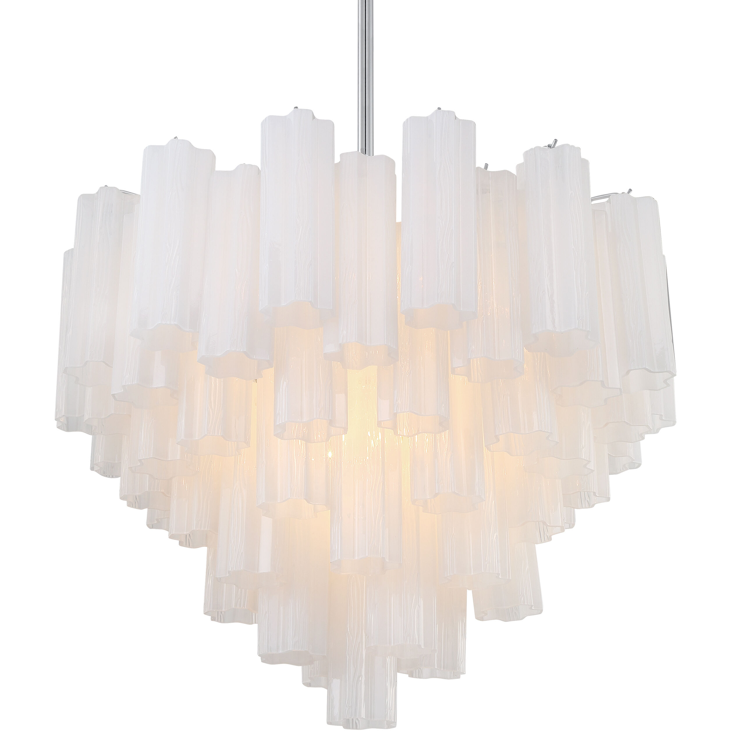 Addis 12 Light 26.75 inch Polished Chrome Chandelier Ceiling Light in Tronchi Glass White