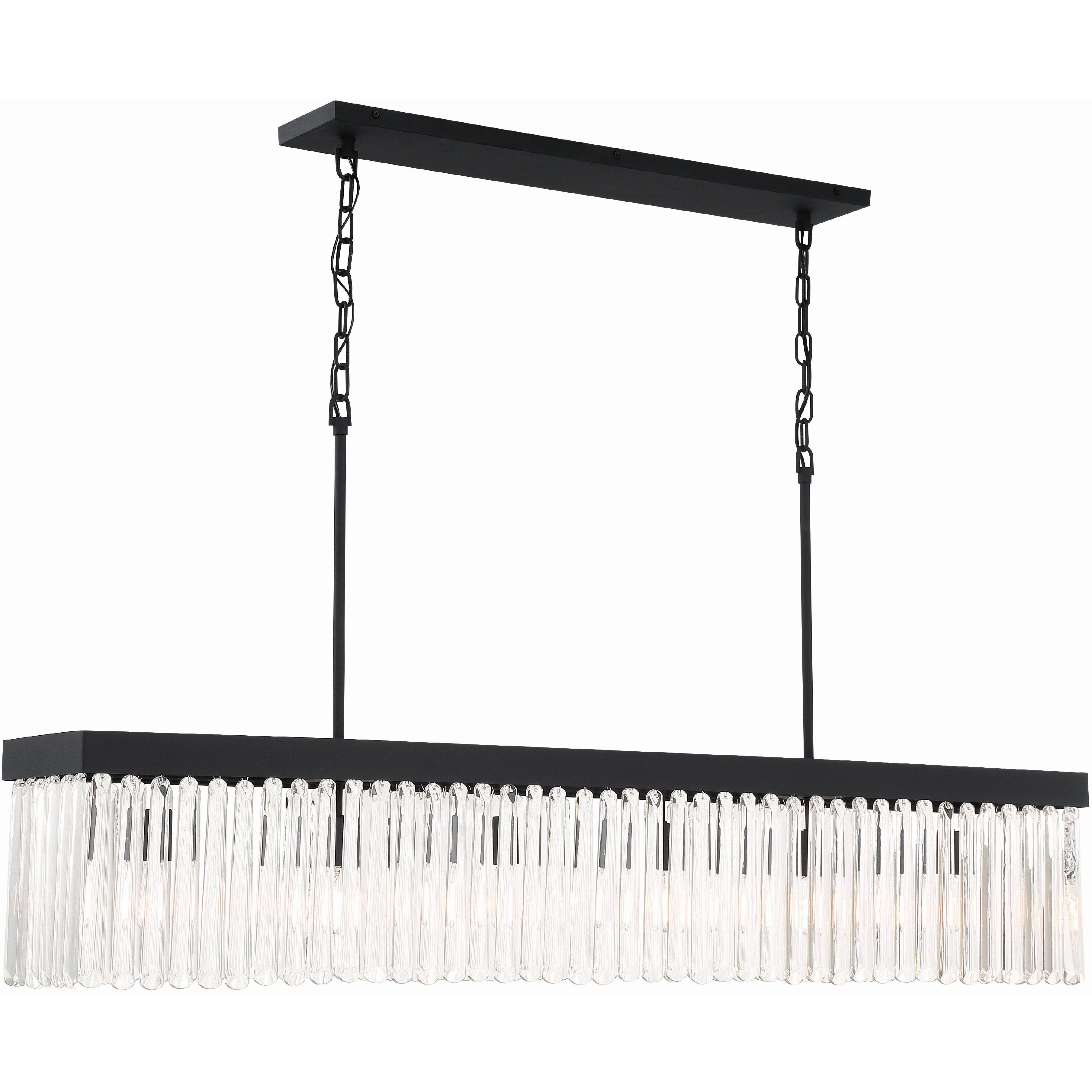 Emory 6 Light 49 inch Black Forged Chandelier Ceiling Light