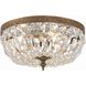 Westbury 3 Light 12 inch Olde Brass Flush Ceiling Light in Clear Spectra