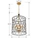 Stemmons 6 Light 16 inch Bronze with Antique Gold Chandelier Ceiling Light