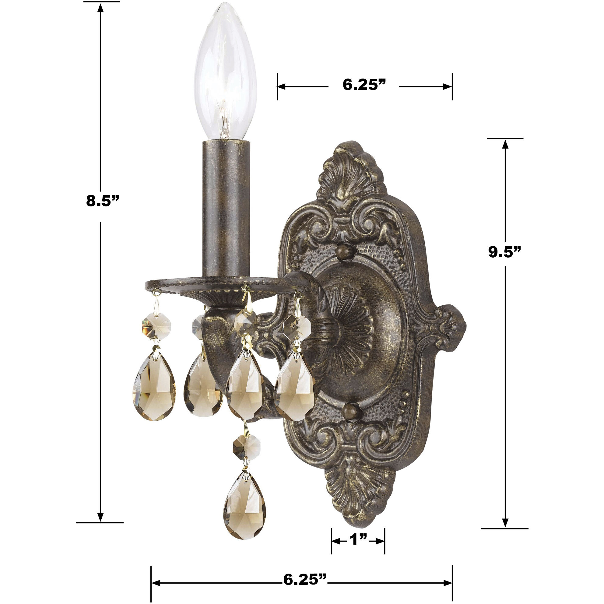 Paris Market Sconce Wall Light in Golden Teak Hand Cut, Venetian Bronze
