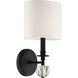 Chimes Bath Sconce Wall Light in Black Forged