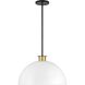 Gigi 1 Light 23.5 inch Black/Aged Brass Pendant Ceiling Light