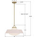 Xander 3 Light 20 inch Vibrant Gold Pendant Ceiling Light